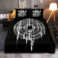 Viking Quilt Bedding Set Viking Runes for Protection