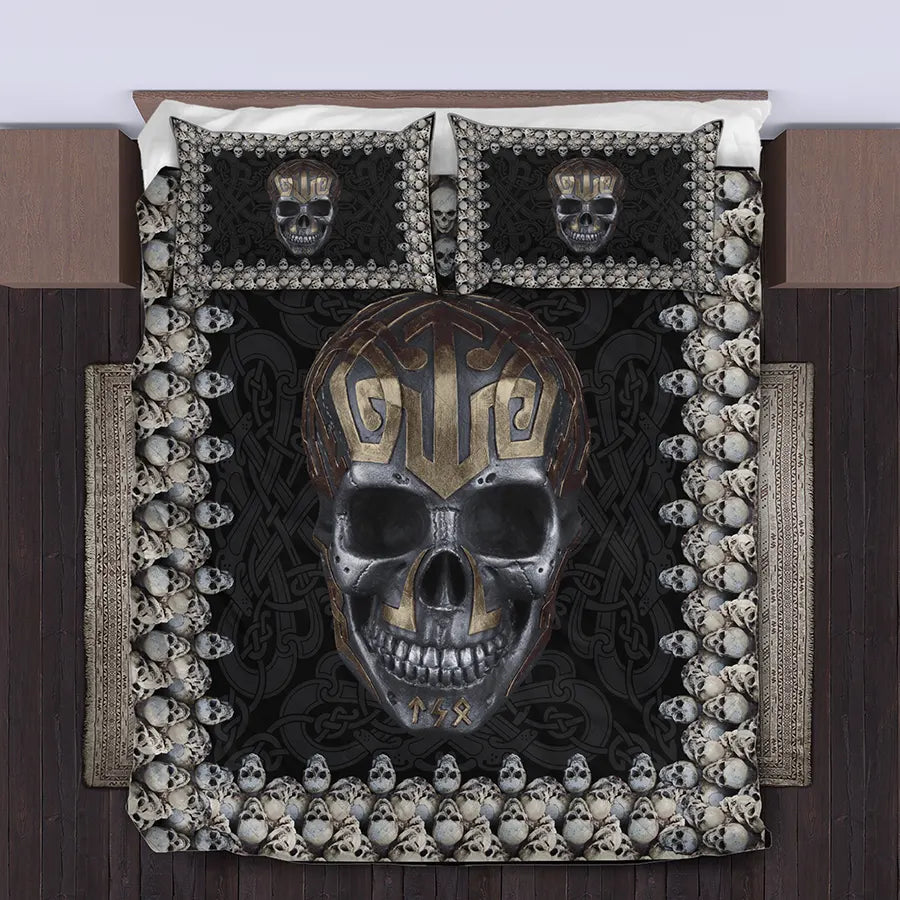 Viking Quilt Bedding Set Viking Skull Art