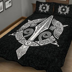 Viking Quilt Bedding Set Viking Spear and Raven Celtic