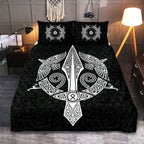 Viking Quilt Bedding Set Viking Spear and Raven Celtic