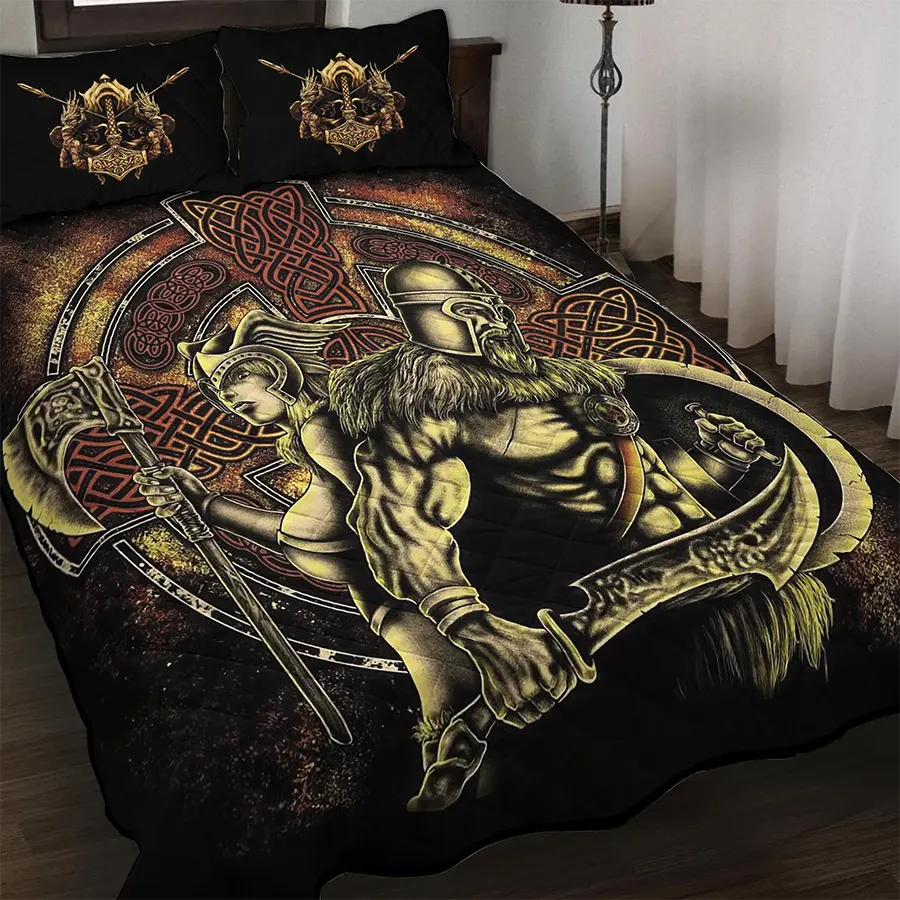 Viking Quilt Bedding Set Viking Warriors Art Legacy