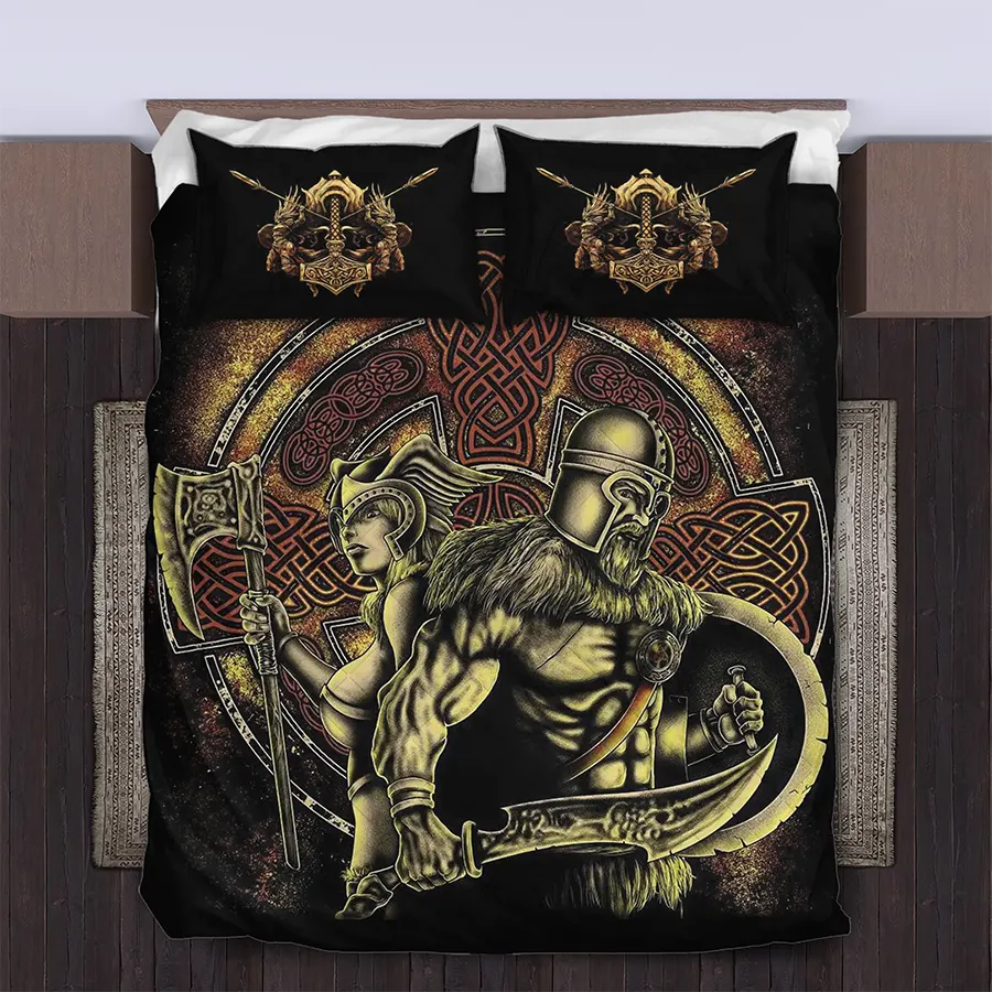 Viking Quilt Bedding Set Viking Warriors Art Legacy