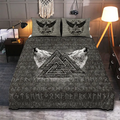Viking Quilt Bedding Set Viking Wolf Rune Spirit