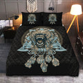 Viking Quilt Bedding Set with Viking Wolf Symbol