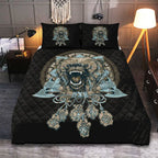 Viking Quilt Bedding Set with Viking Wolf Symbol
