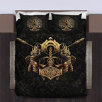 Viking Quilt Bedding Set Warrior Mjolnir Art Power