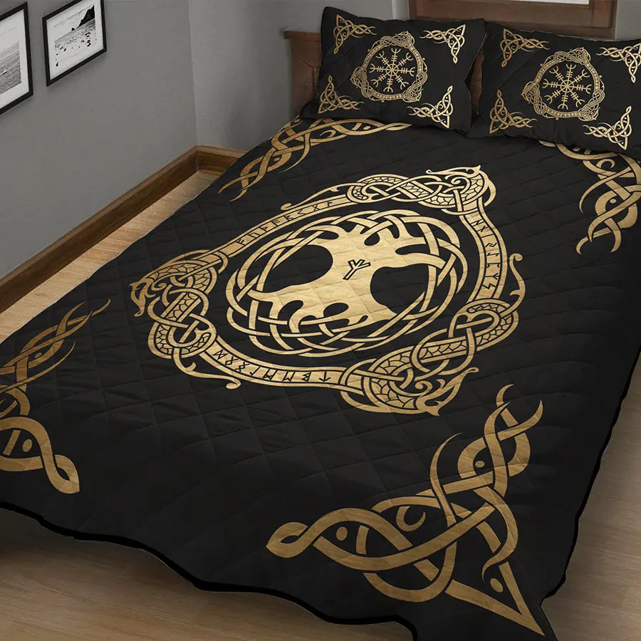 Viking Quilt Bedding Set Yggdrasil Art