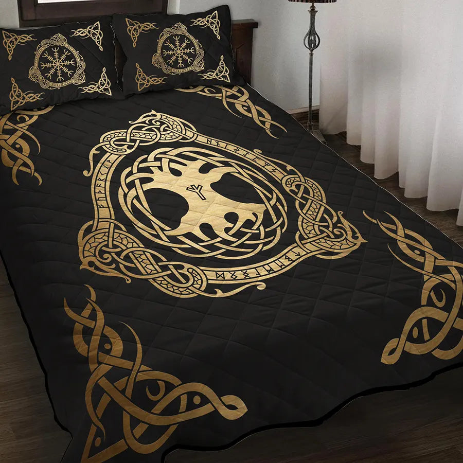 Viking Quilt Bedding Set Yggdrasil Art