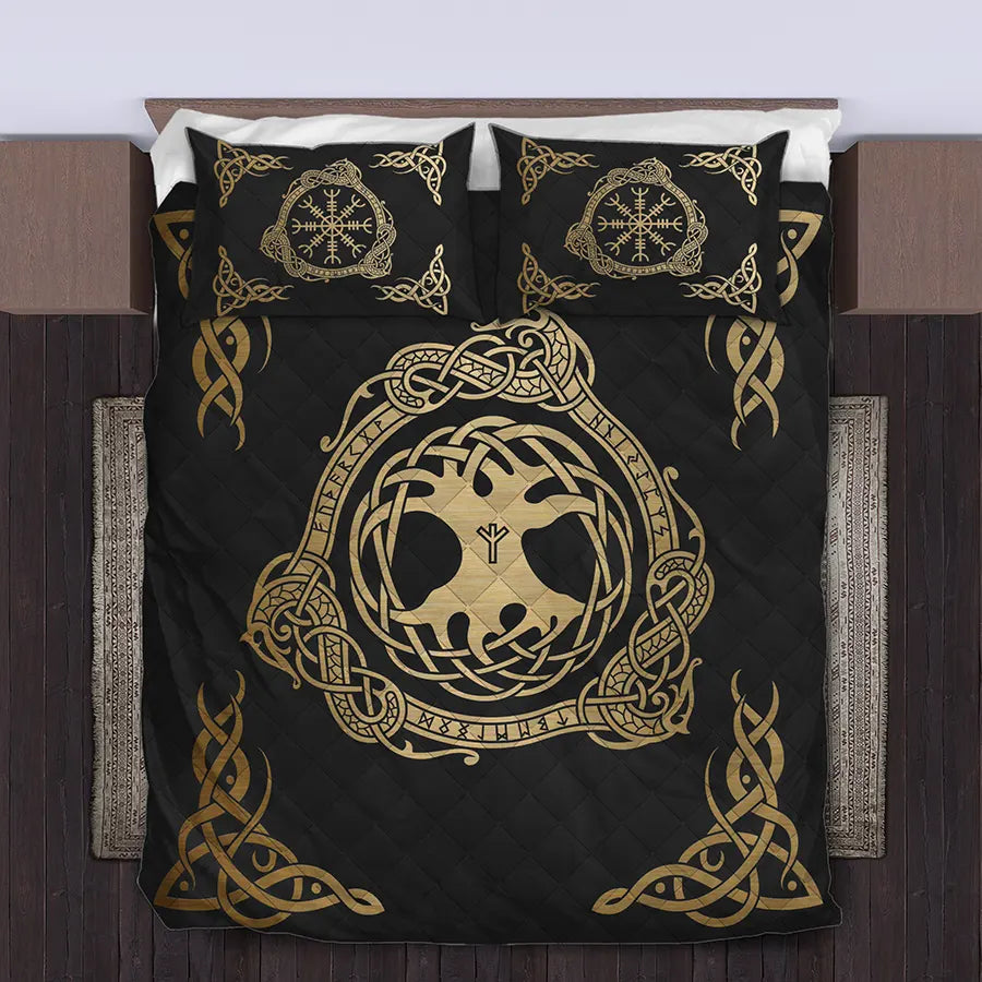 Viking Quilt Bedding Set Yggdrasil Art