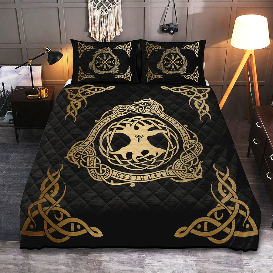 Viking Quilt Bedding Set Yggdrasil Art
