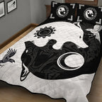 Viking Quilt Bedding Set Yin Yang Norse Wolf Art