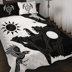 Viking Quilt Bedding Set Yin Yang Norse Wolf Art