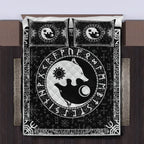 Viking Quilt Bedding Set Yin Yang Norse Wolf Symbol