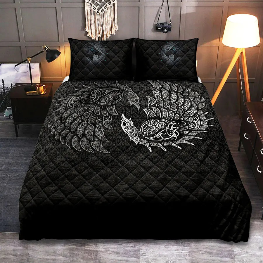 Viking Quilt Bedding Sets Viking Celtic Raven Design