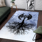 Viking Rug Axe Tree of Life Symbols