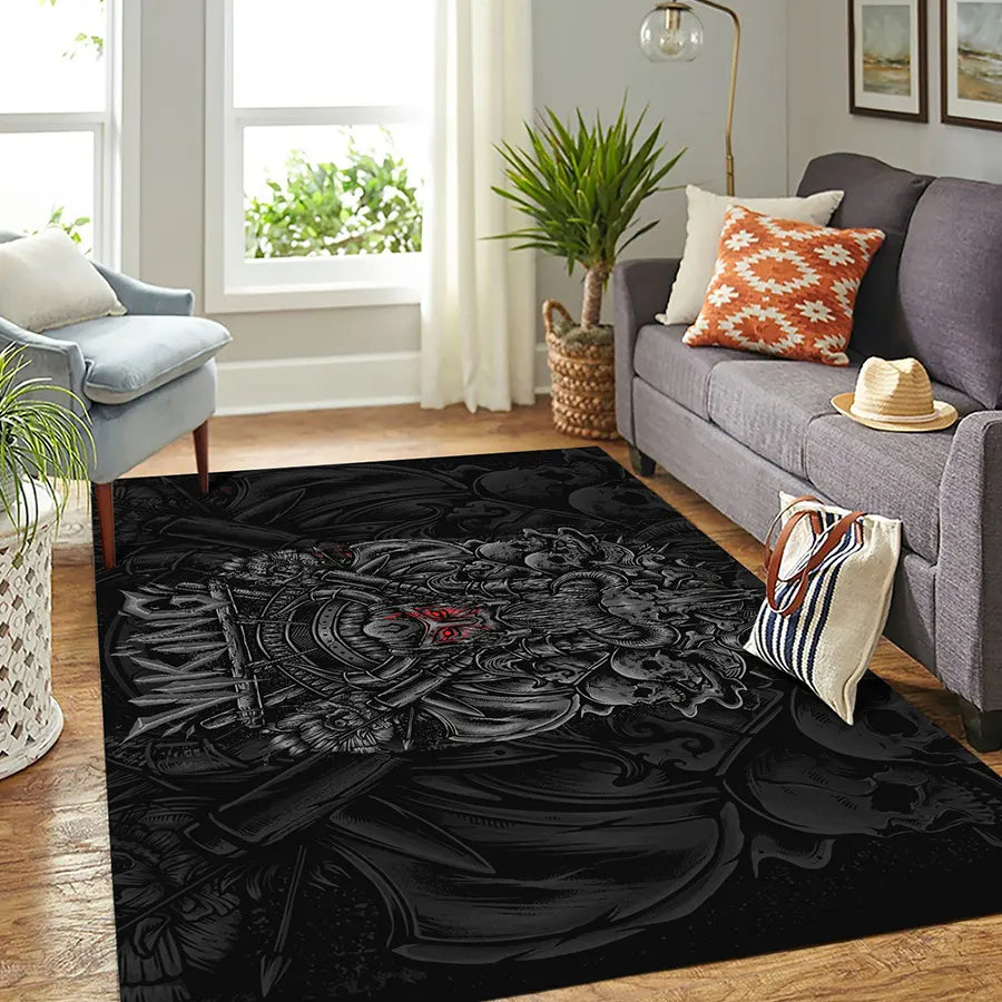 Viking Rug Bearded Viking Skull Warrior Spirit