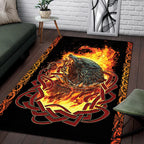 Viking Rug Fenrir Art in Flames