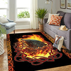 Viking Rug Fenrir Art in Flames