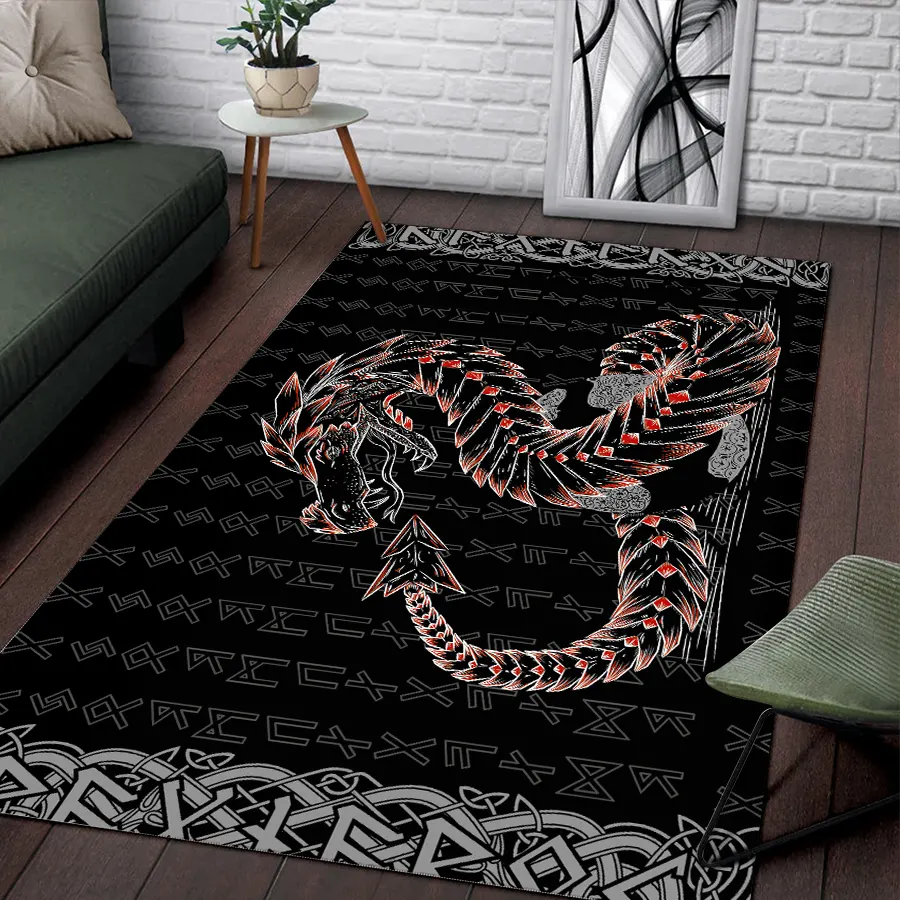 Viking Rug Jormungandr Rune Art Eternal Serpent
