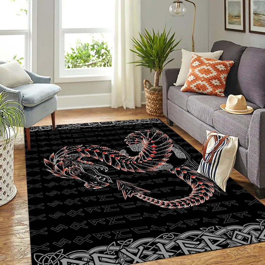 Viking Rug Jormungandr Rune Art Eternal Serpent