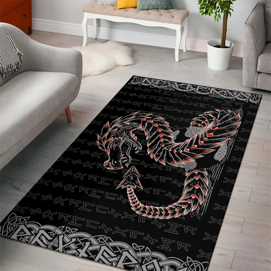 Viking Rug Jormungandr Rune Art Eternal Serpent