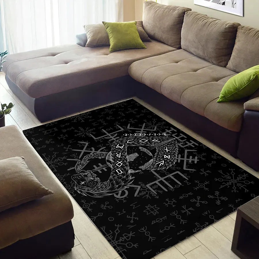 Viking Rug Jormungandr Rune Eternal Serpent