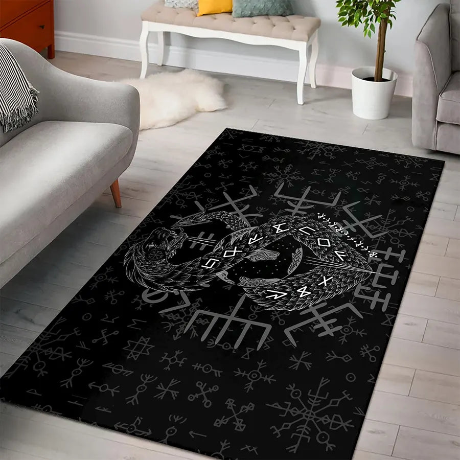 Viking Rug Jormungandr Rune Eternal Serpent