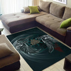 Viking Rug Munin and Hugin with Valknut Art