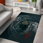 Viking Rug Munin and Hugin with Valknut Art