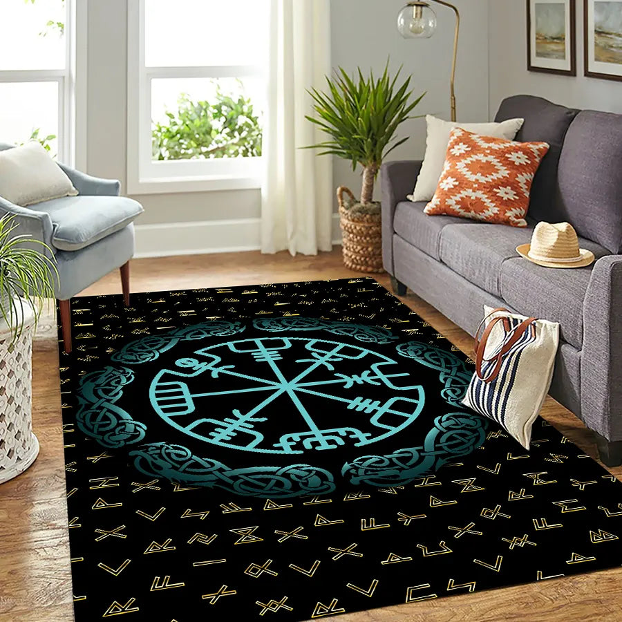 Viking Rug Norse Compass Rune Guidance