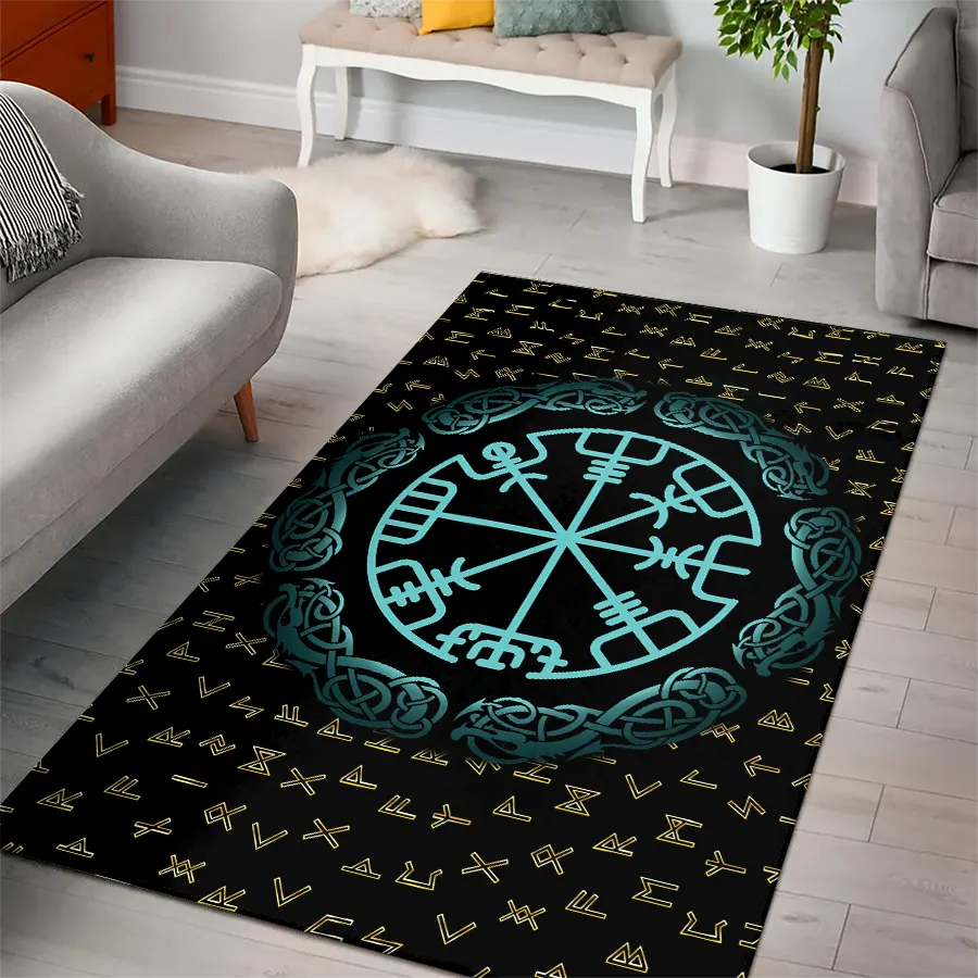 Viking Rug Norse Compass Rune Guidance
