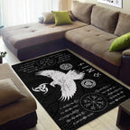 Viking Rug Norse Raven with Viking Symbol