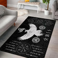 Viking Rug Norse Raven with Viking Symbol
