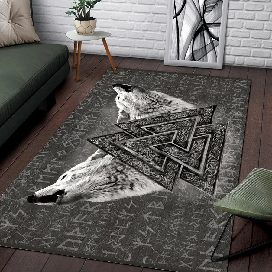Viking Rug Norse Wolf Valknut Symbol Rune