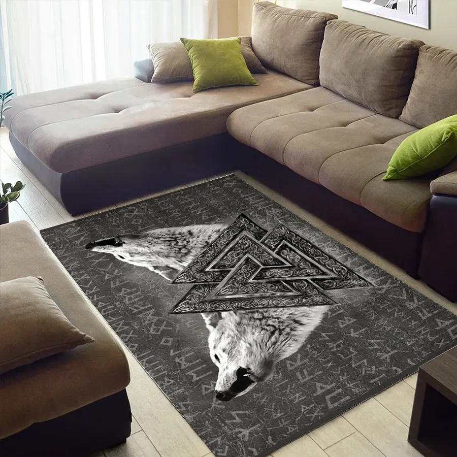 Viking Rug Norse Wolf Valknut Symbol Rune