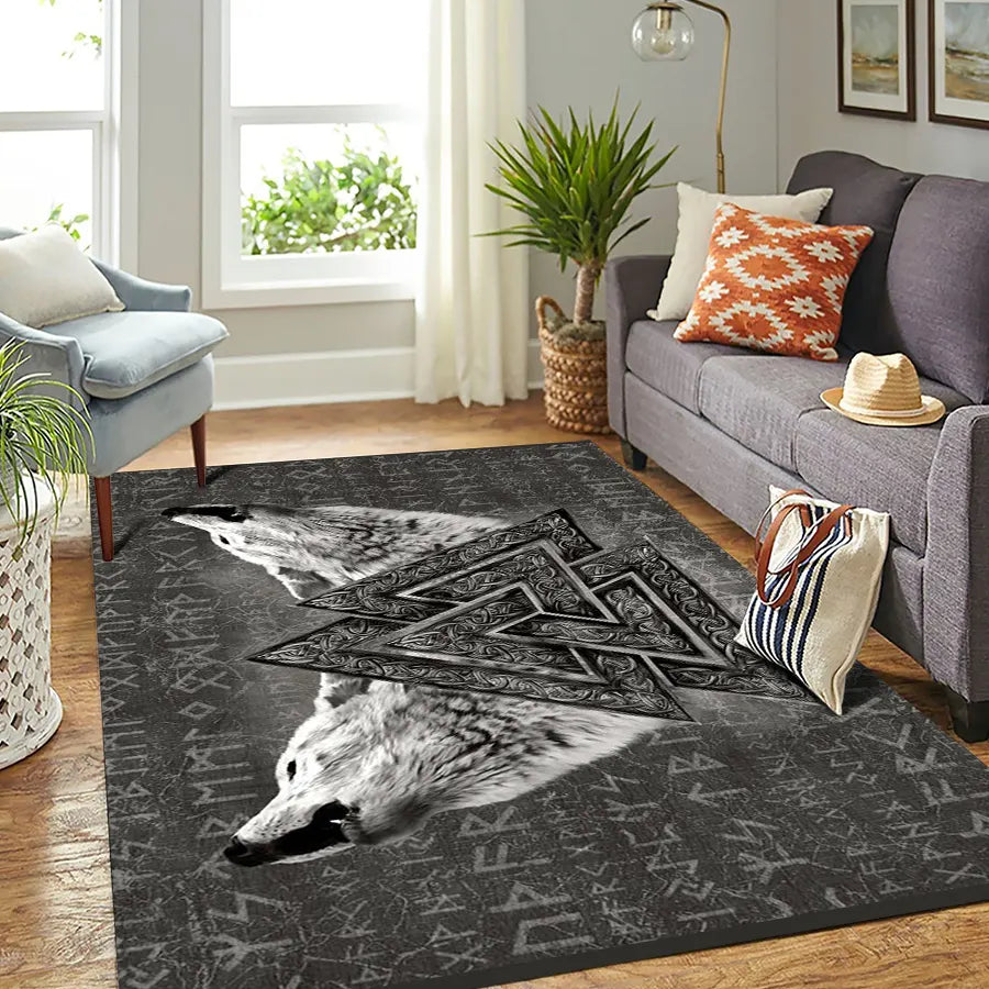 Viking Rug Norse Wolf Valknut Symbol Rune