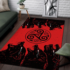 Viking Rug Norse Wolf with Triple Horn Symbol
