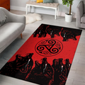 Viking Rug Norse Wolf with Triple Horn Symbol