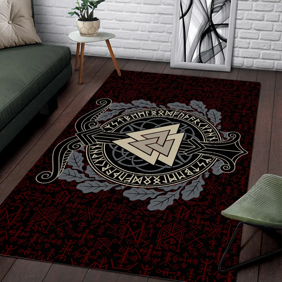 Viking Rug Valknut Rune Warrior Legacy