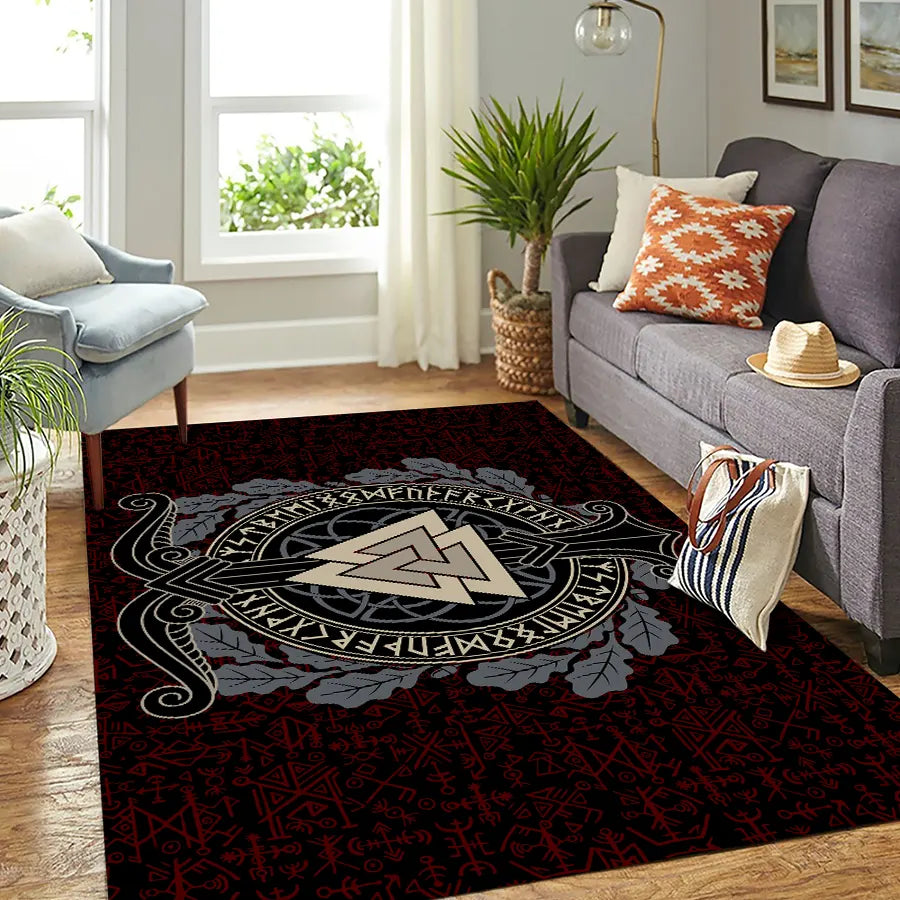 Viking Rug Valknut Rune Warrior Legacy
