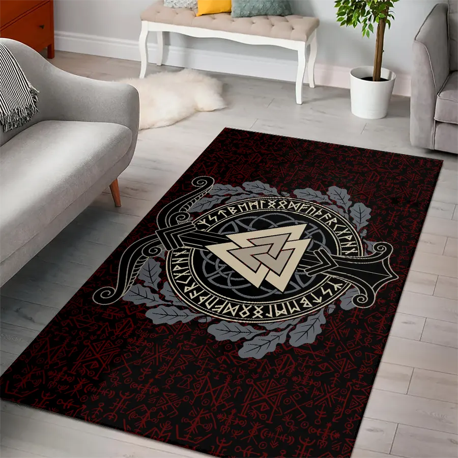 Viking Rug Valknut Rune Warrior Legacy