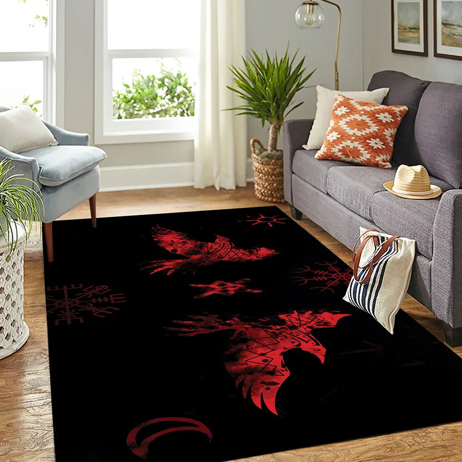 Viking Rug Viking Raven Symbol Norse Legacy