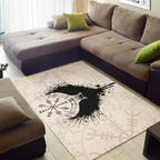 Viking Rug Viking Raven with Norse Compass
