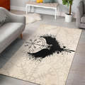 Viking Rug Viking Raven with Norse Compass