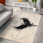 Viking Rug Viking Raven with Norse Compass