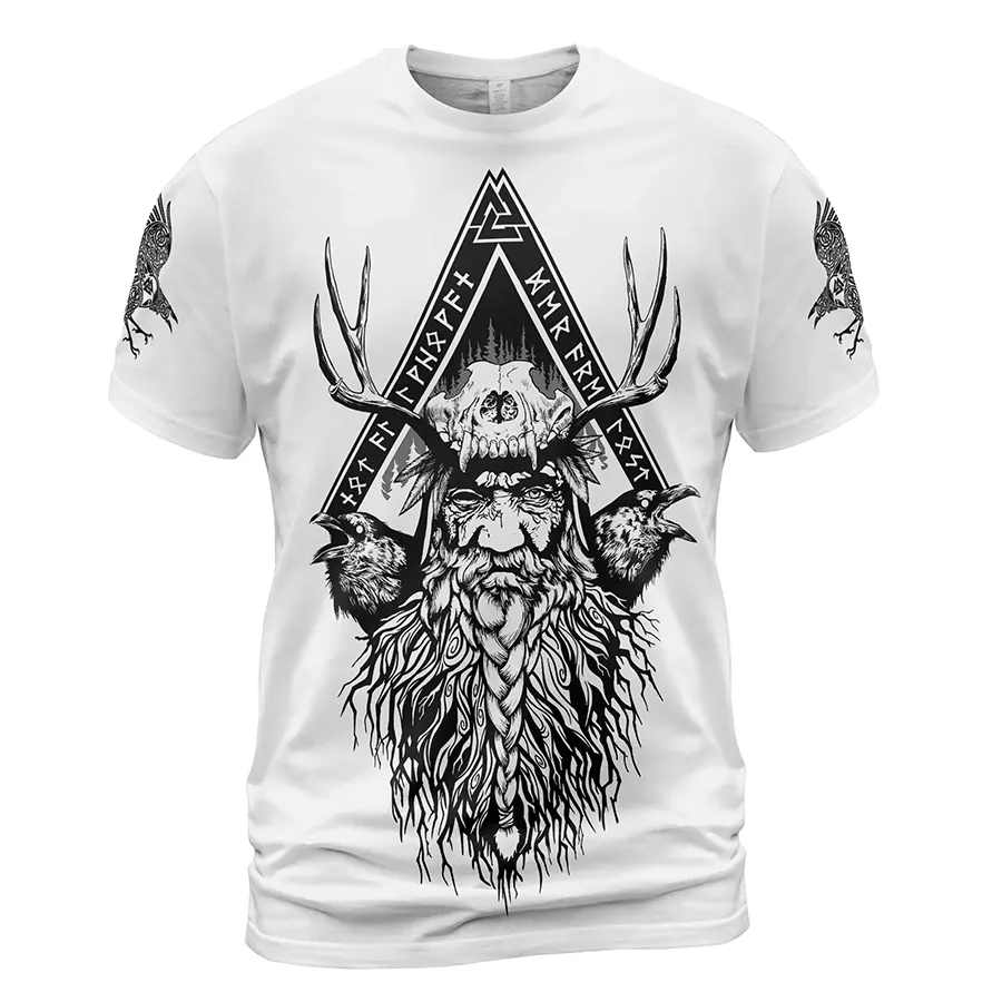 Viking Shirt Odin Norse Raven with Yggdrasil Art
