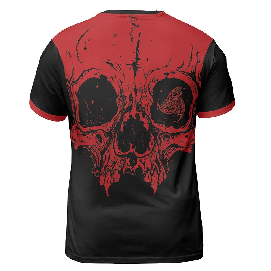 Viking Shirt Odins Triple Horn with Viking Skull Art
