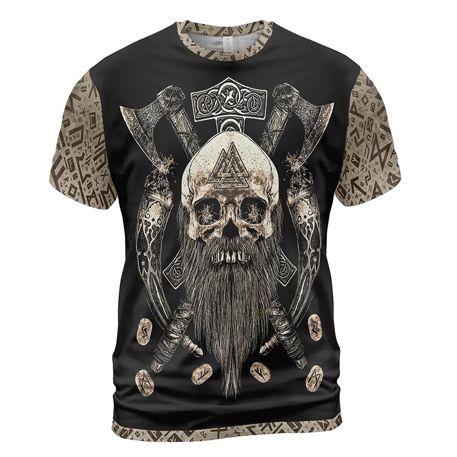 Viking Shirts For Men Viking Beards Valhalla Skull Legacy