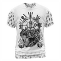 Viking T-Shirt Bear Viking with Vegvisir Symbol