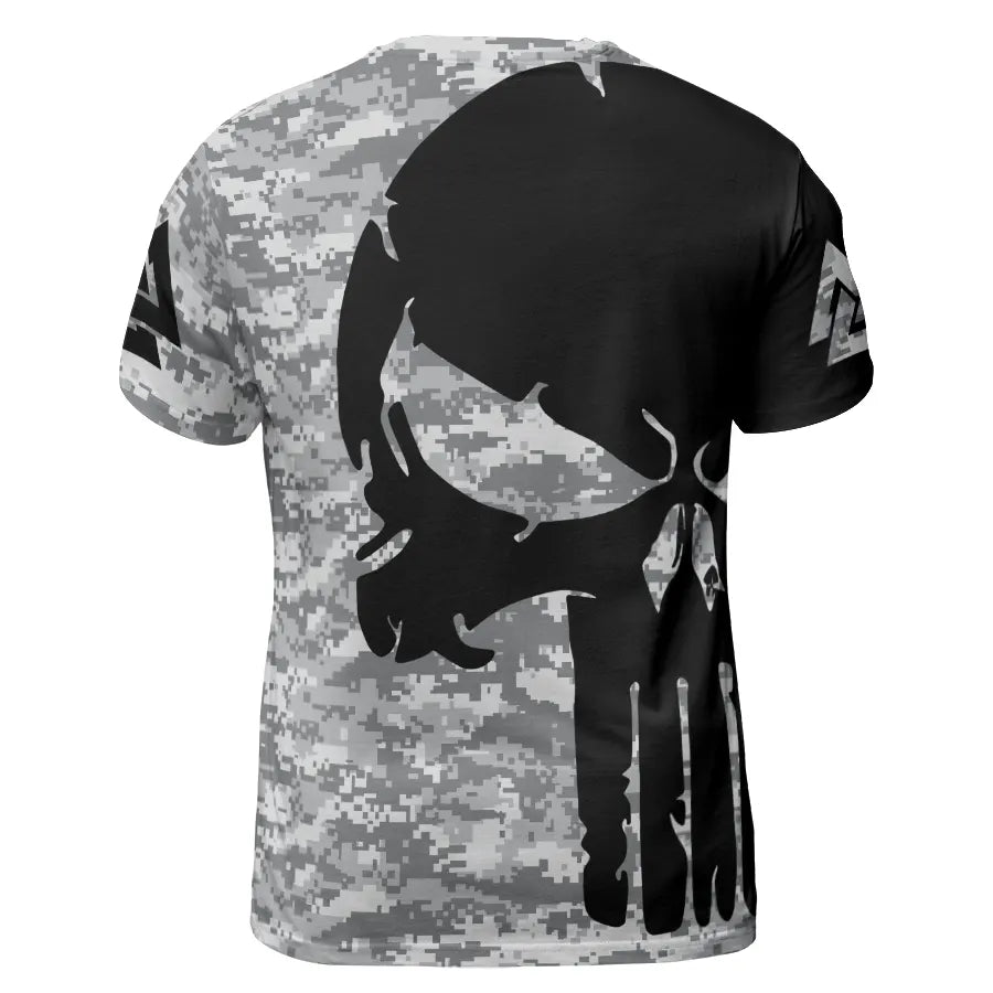 Viking T-Shirt Camo Skull Until Valhalla